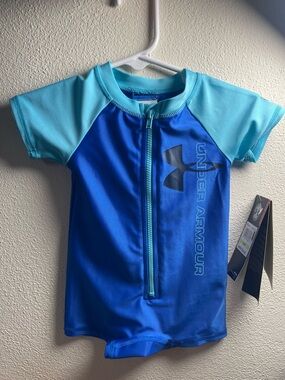 Under Armour Kids Two-Tone Blue Front-Zip Rashguard